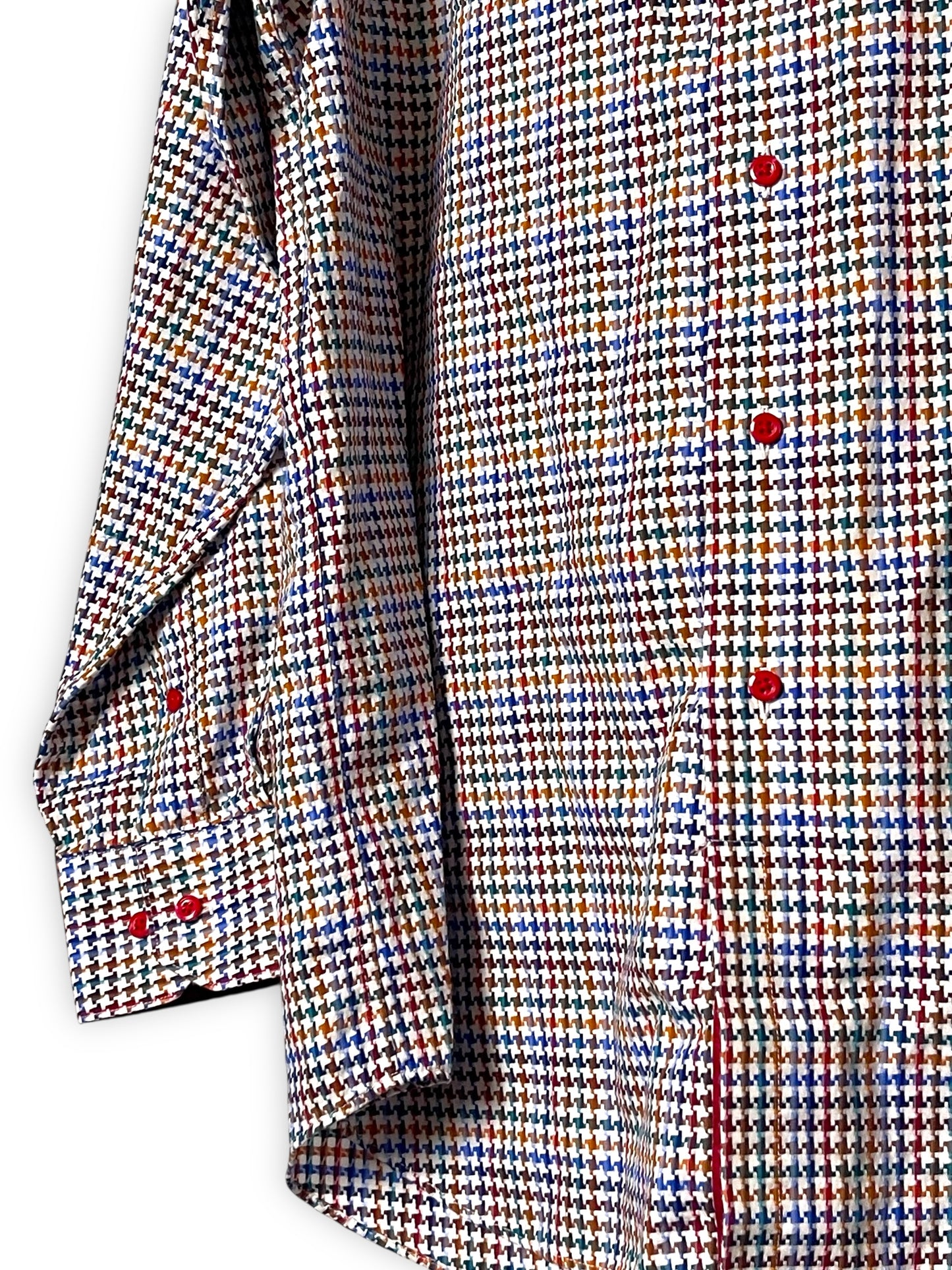 Y2K/Modern Paul Fredrick Rainbow Houndstooth Button Down Shirt (M/L)