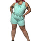 80’s Linda Aqua Blue Terrycloth Romper (3X)