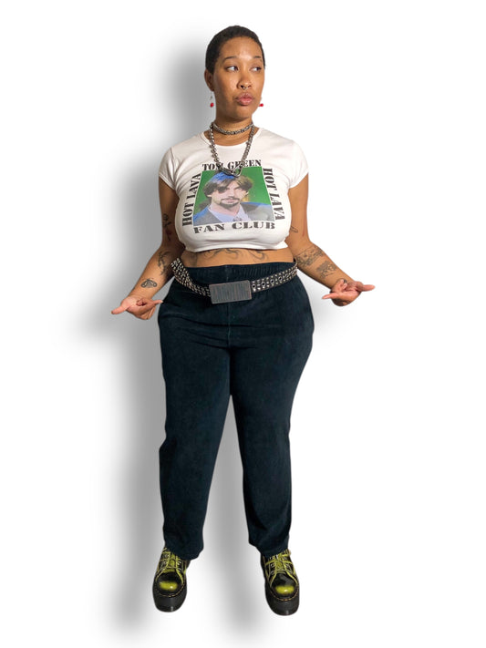 Y2K U.S. Polo Assocation Black Velour Track Pants (M/L/XL/2X)