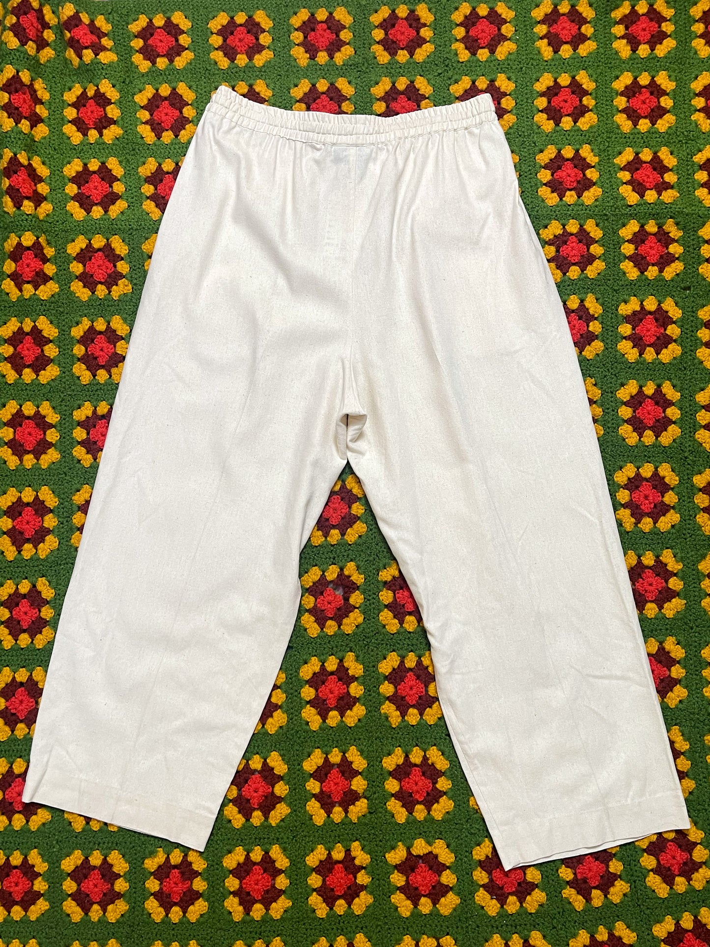 90’s Bogari Signature Cream Pleated Pants (XL)