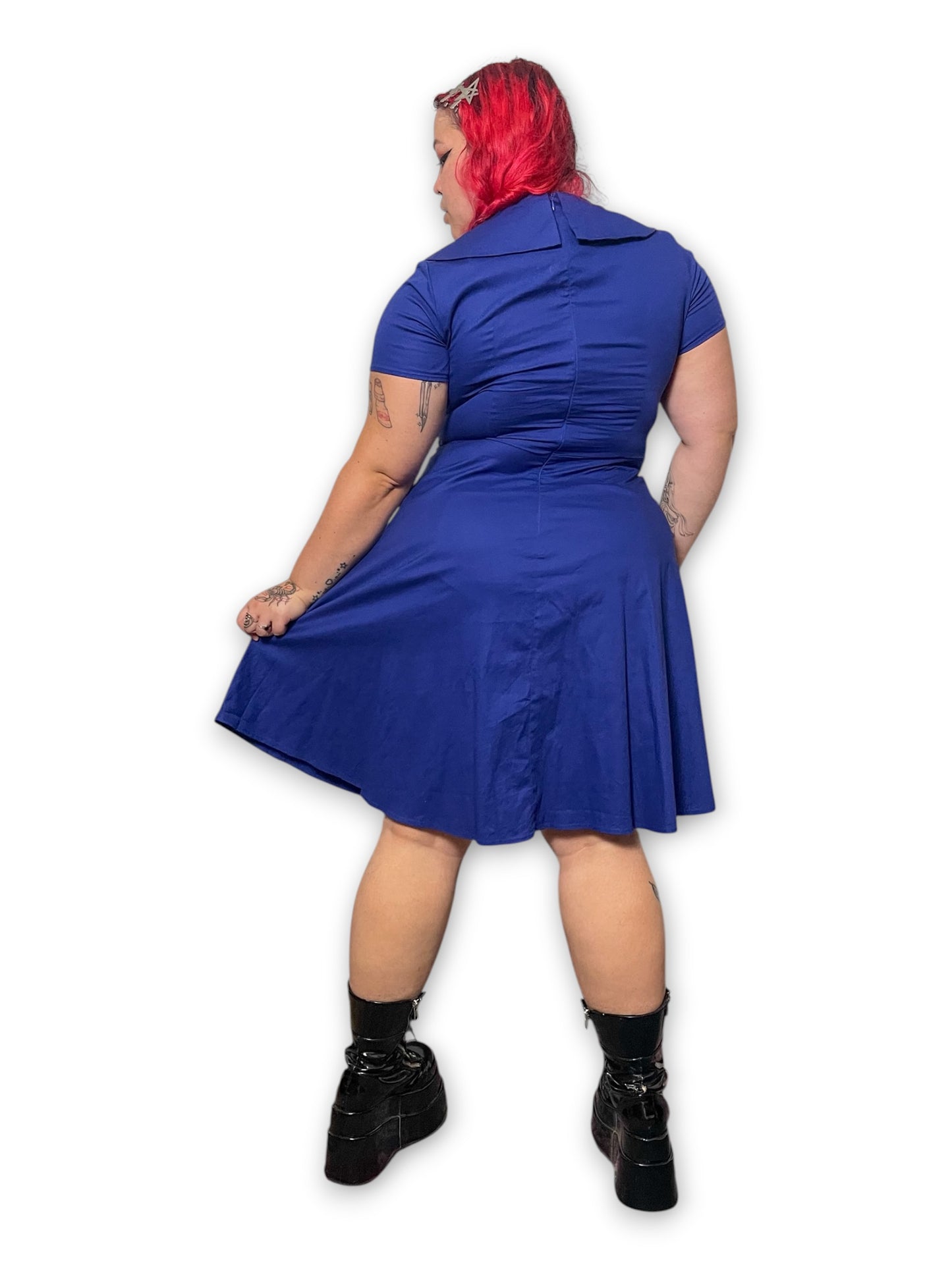 Navy Blue Retro Dress (XL)