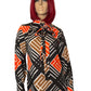 70’s Lady Arrow Retro Geometric Patterned Blouse (L)