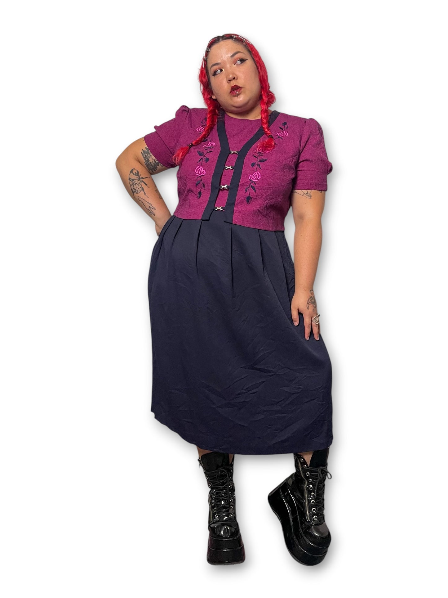 90’s Retro Grunge Midi Dress (2X)