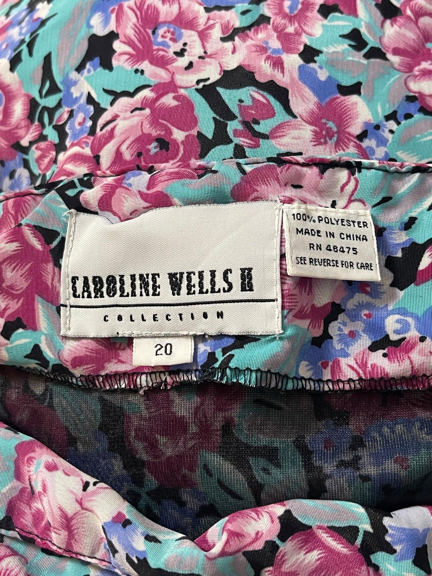 90’s Retro Floral Midi Dress (2X)