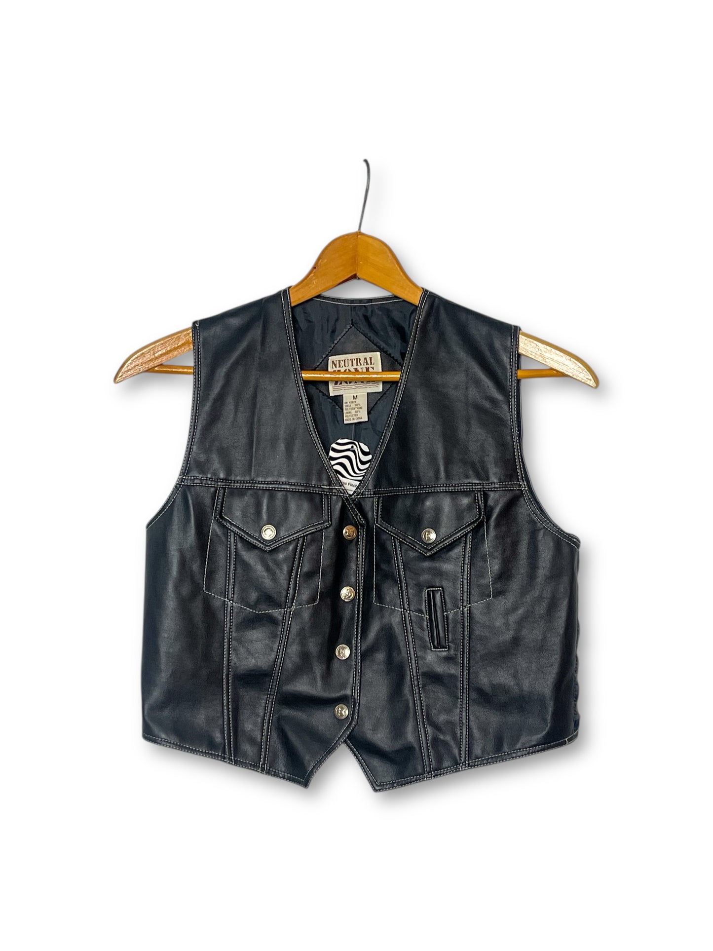 90’s Neutral Zone Black Pleather Vest (M)