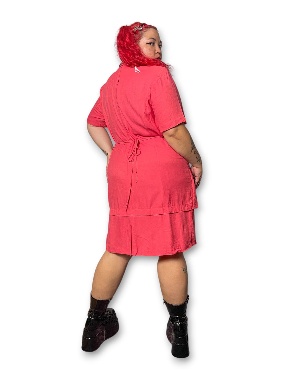 90’s Coral Layered Pencil Dress (3X)