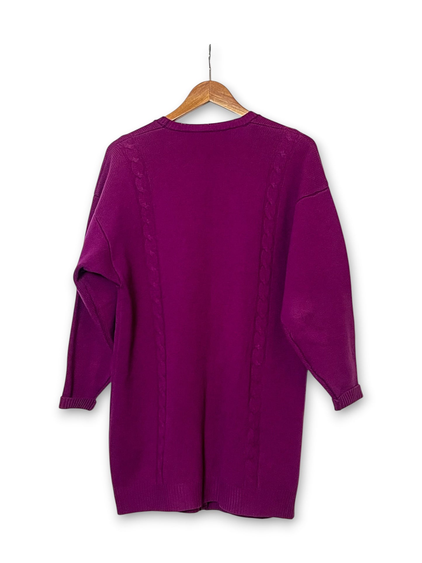 Vintage Magenta Cardigan Sweater (L/XL)