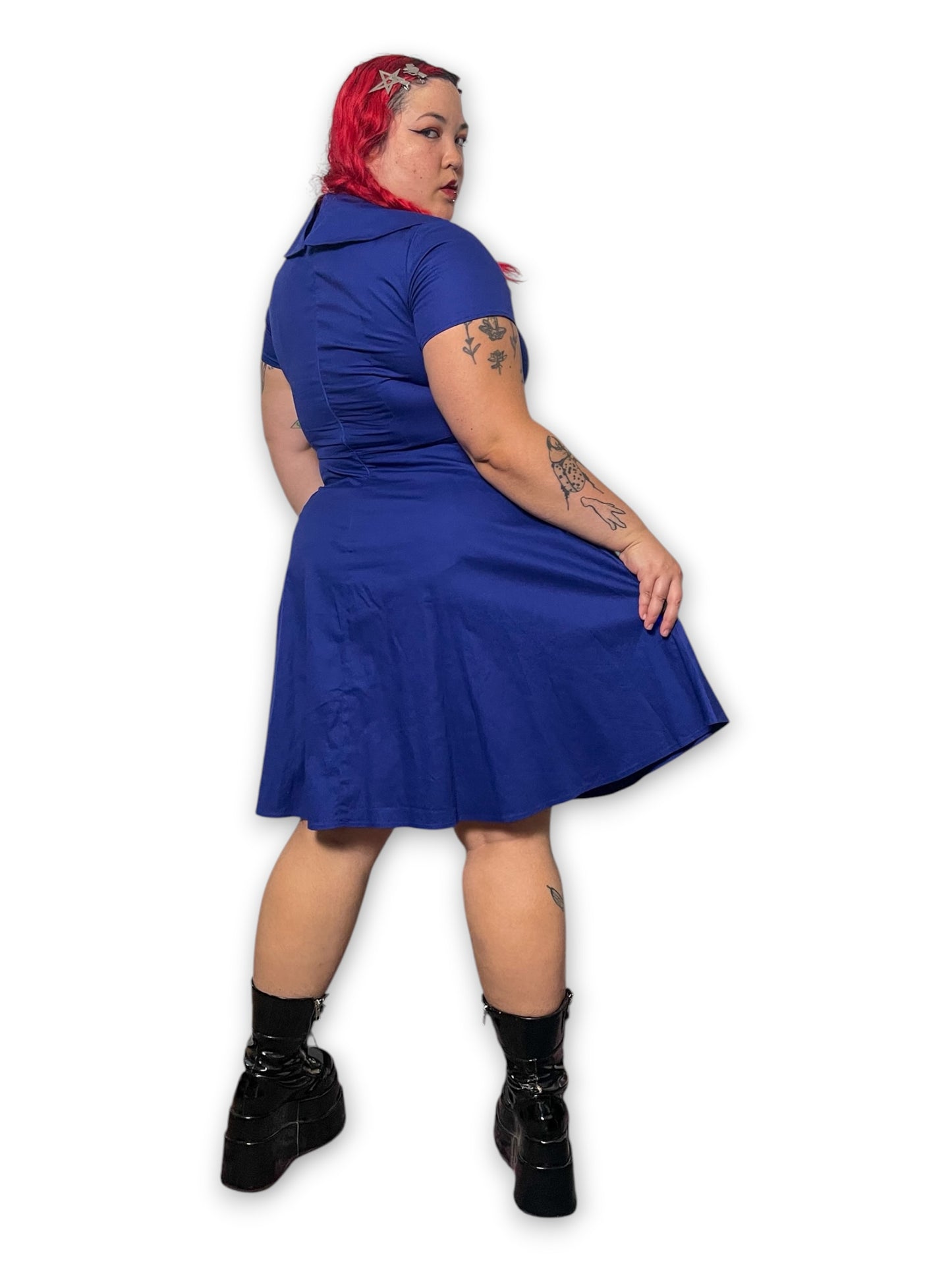 Navy Blue Retro Dress (XL)