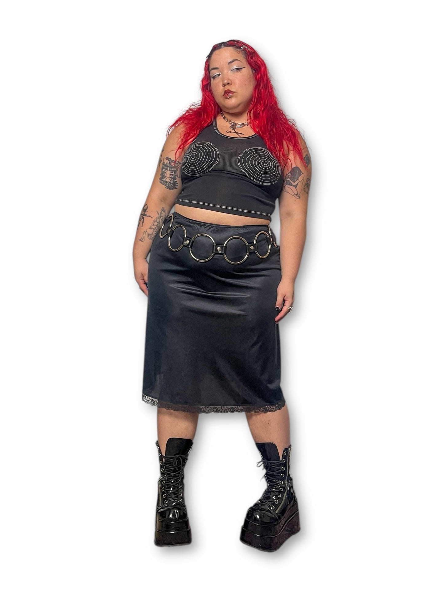 90’s Black Slip Skirt (1X/2X)