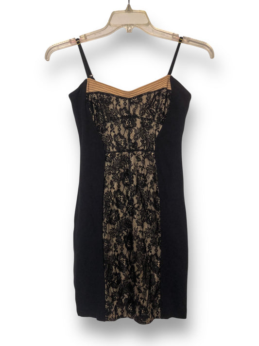 Y2K Moda International Black and Cream Bodycon Dress (S/M)