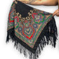 Black Paisley Filigree Print Scarf