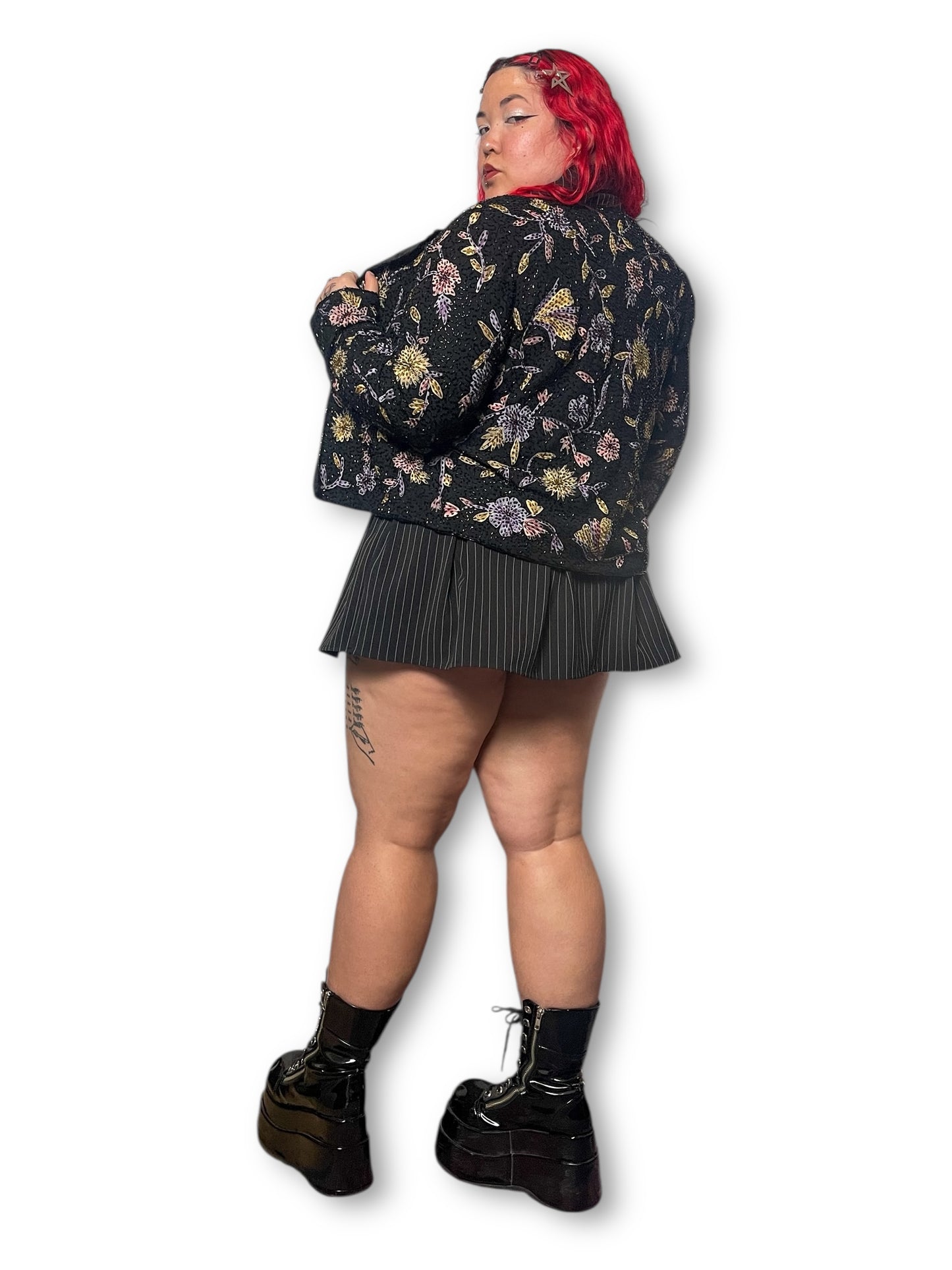 90’s/Y2K Draper’s & Damon’s Floral Beaded Cardigan (XL)