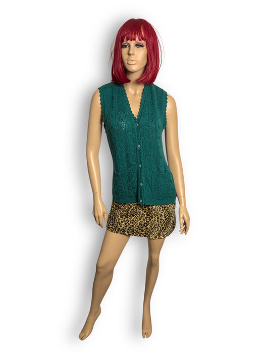 90’s Amusante Teal Knit Vest (L)