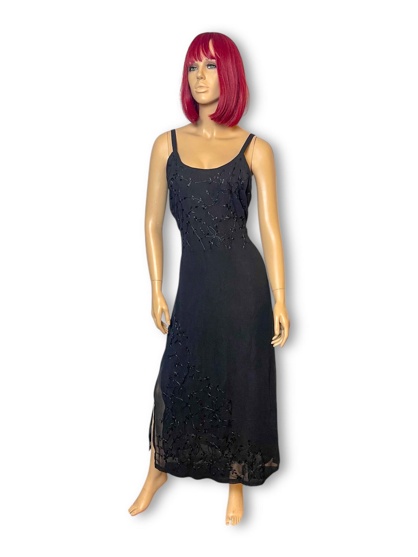 90’s/Y2K Black Mesh Layered Maxi Dress (L)