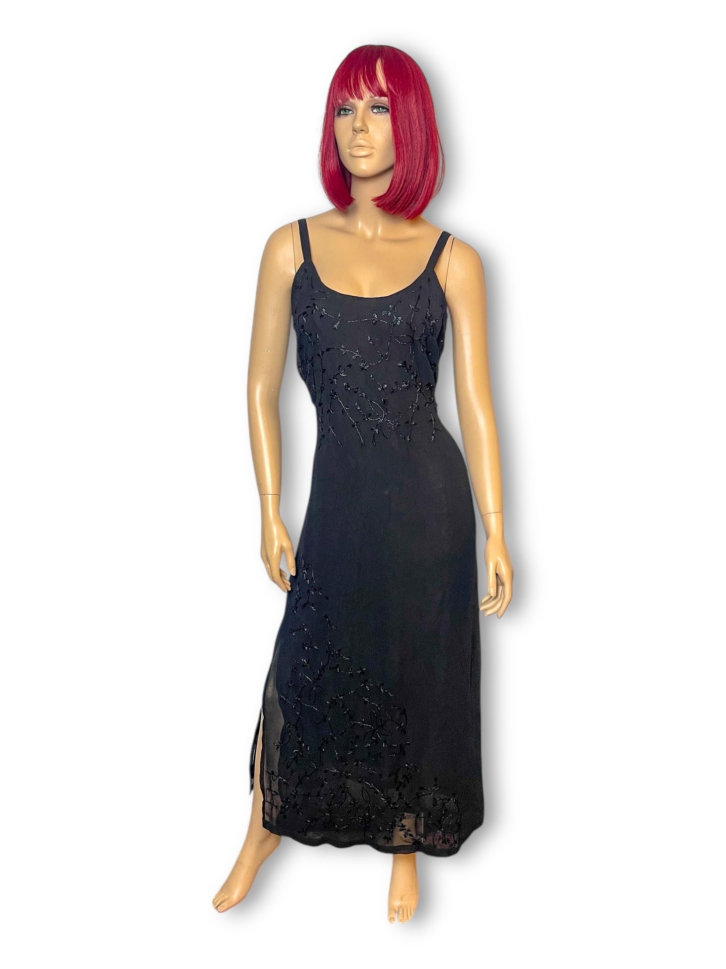 90’s/Y2K Black Mesh Layered Maxi Dress (L)