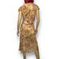 90’s CDC Tan Paisley Floral Midi Dress (XL)