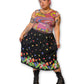 90’s/Y2K Black Floral Print Skirt (XL/1X)