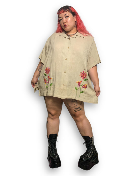 Y2K All American Comfort Beige Blouse (5X)