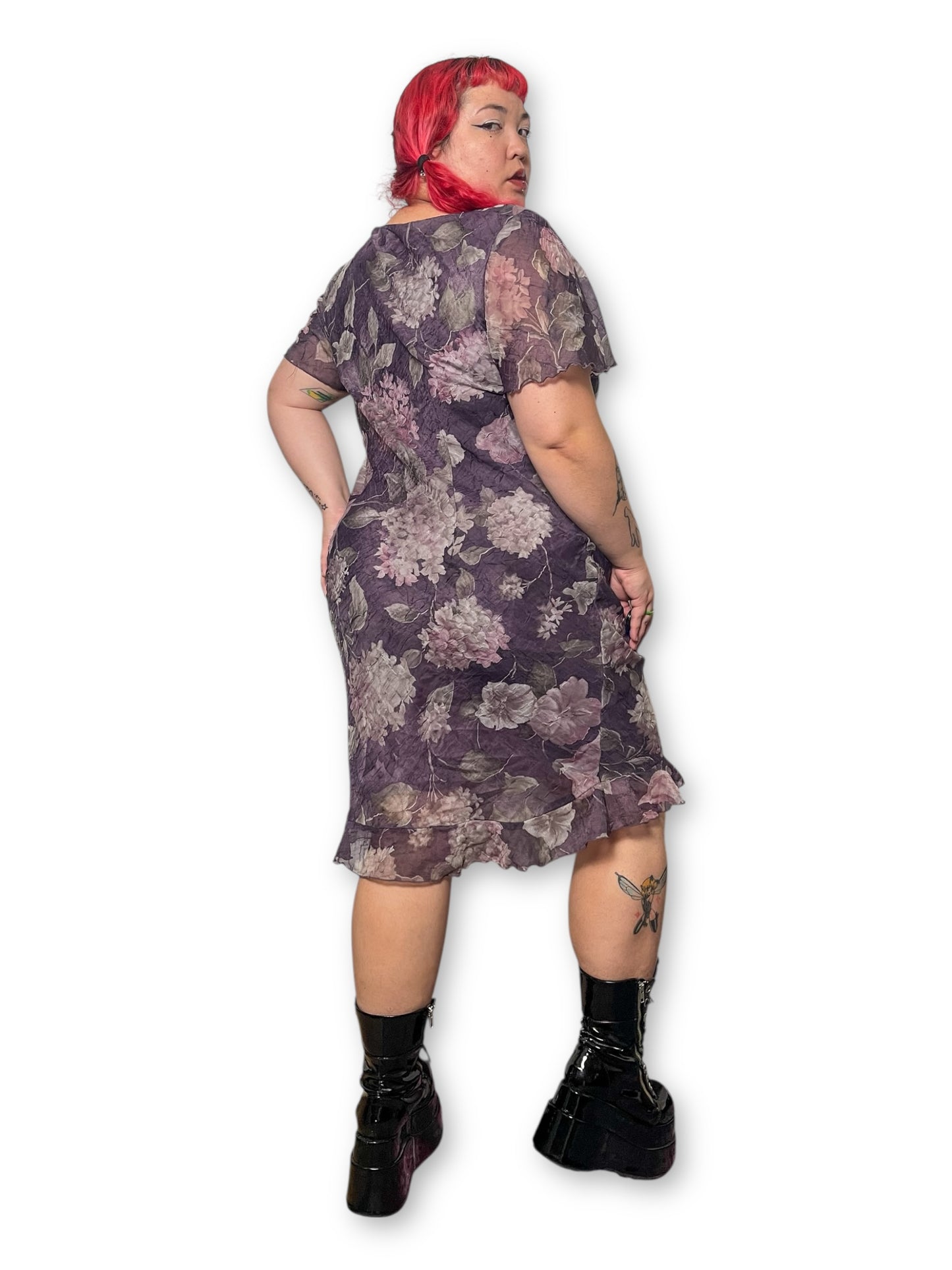 90’s Floral Midi Dress (1X)