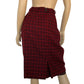 90's Jones New York Red and Black Plaid Pleated Pencil Skirt (M/L)