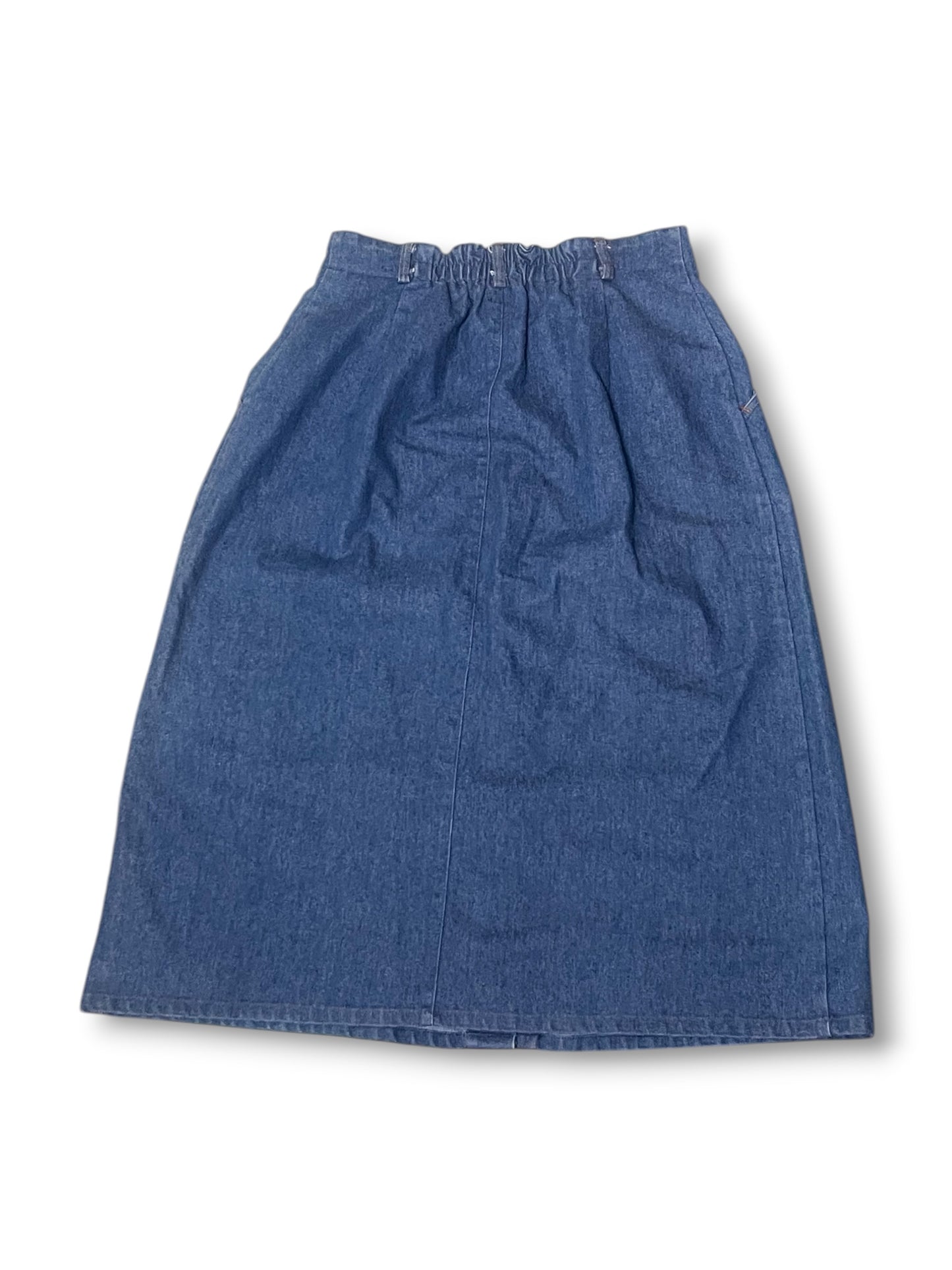 80’s Retro Denim Midi Skirt (M/L)