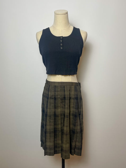 90’s Grunge Plaid Pleated Skirt (M/L)