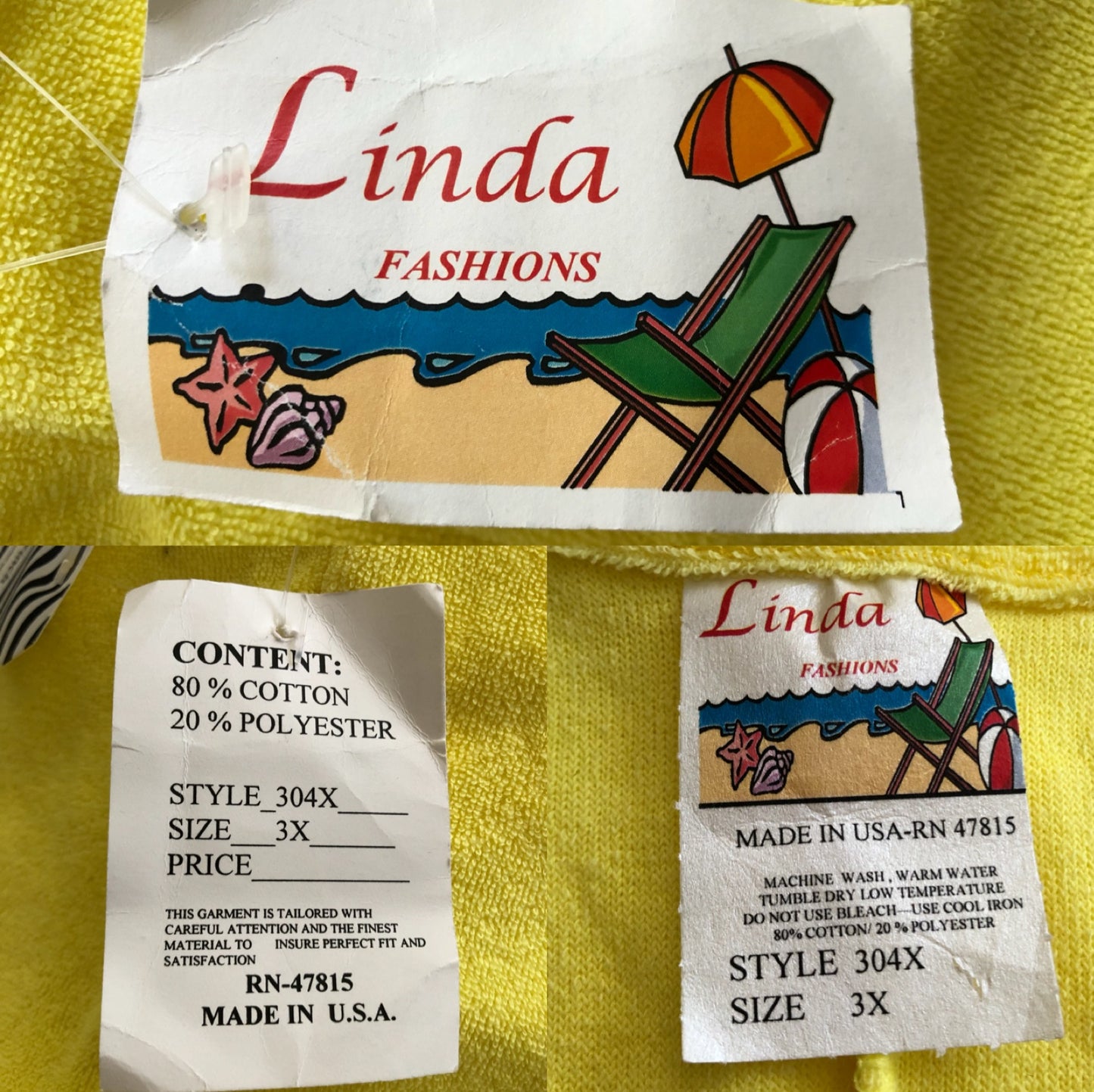 80’s Linda Yellow Terrycloth Romper (3X)