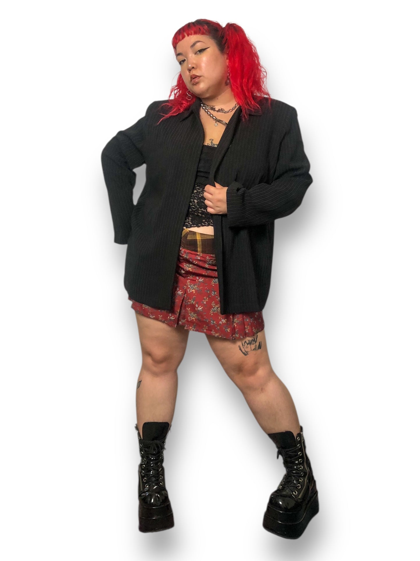 90’s Hino & Malee III Black Pinstripe Blazer (L/XL/2X/3X)