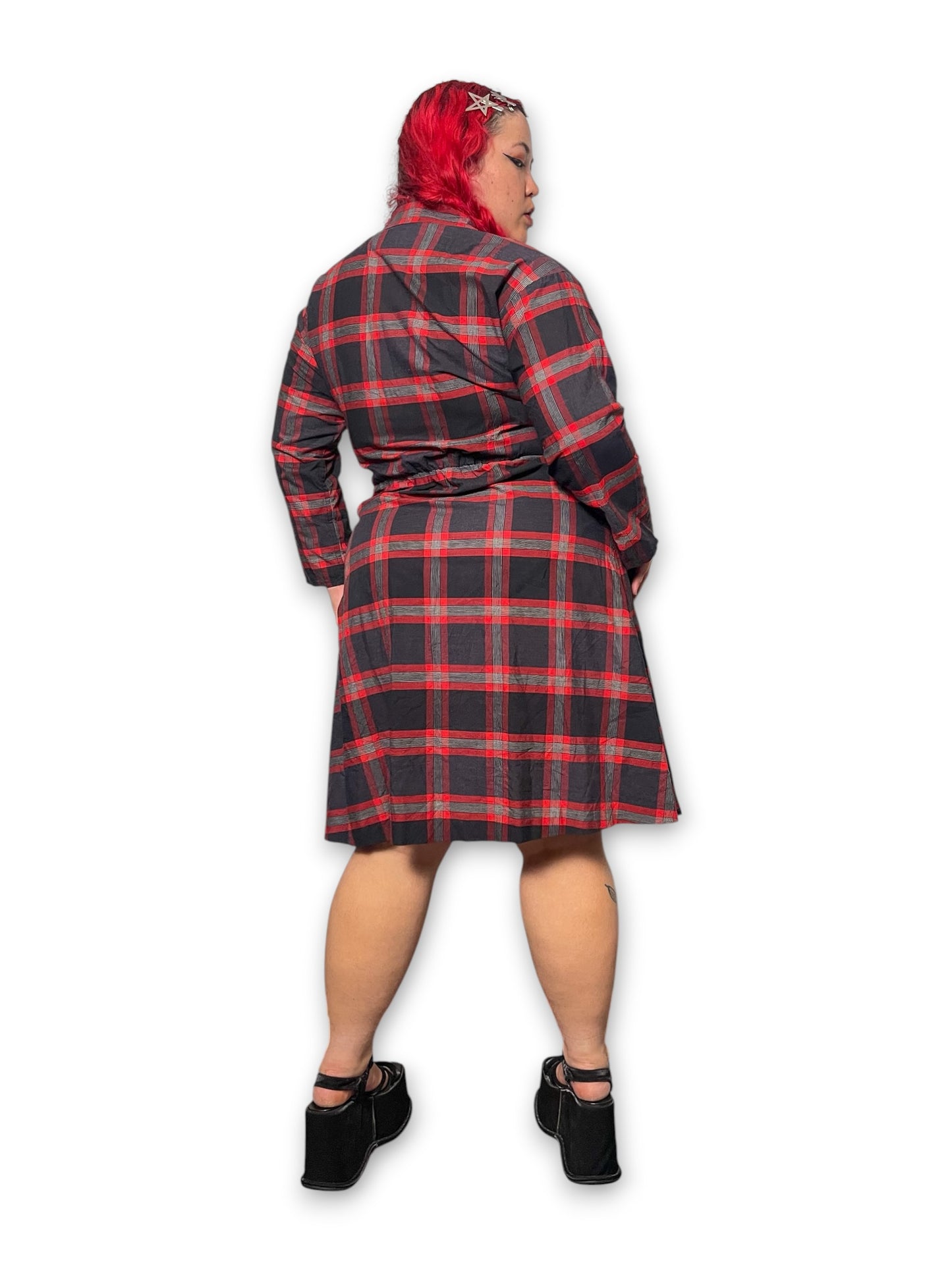 80’s Retro Grunge Shirt Dress (XL)