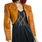 80’s Sybil Tan Faux Leather Cropped Jacket (S)