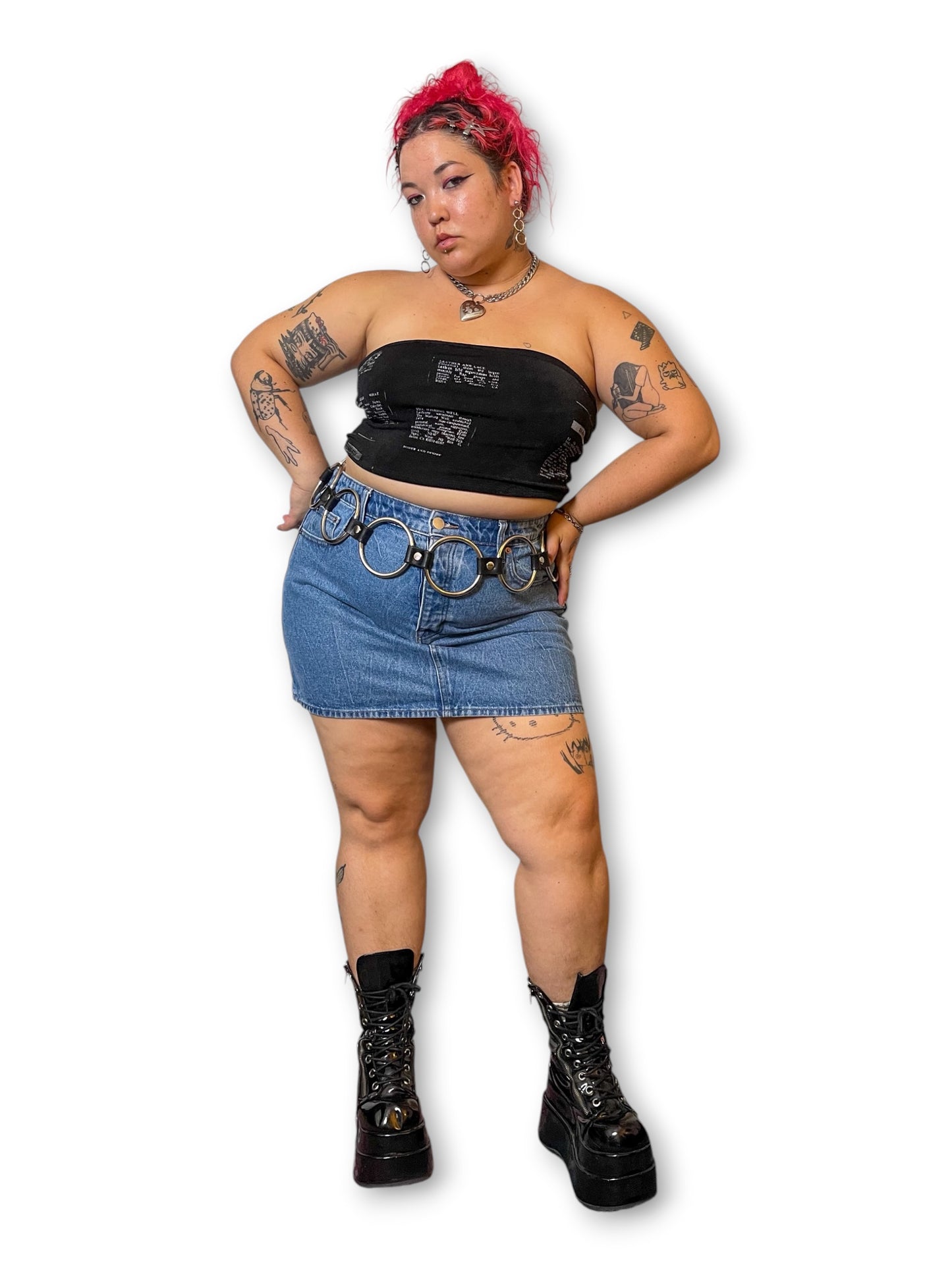 Denim Mini Skirt (1X)