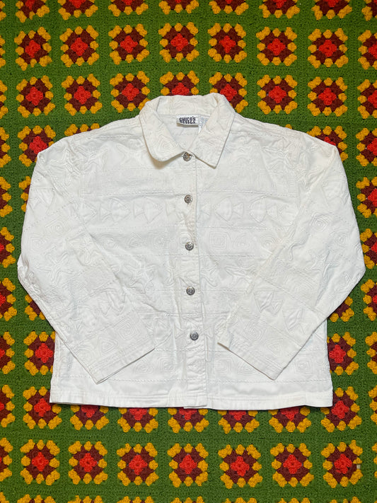 Y2K Chico’s White Denim Jacket (1X)