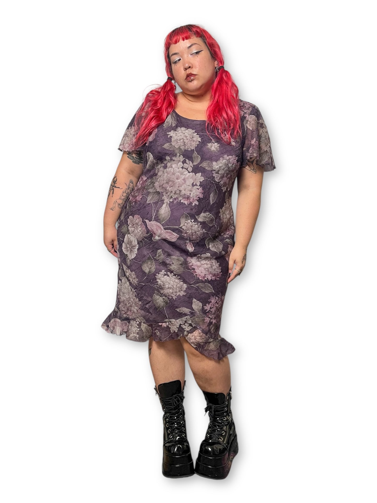 90’s Floral Midi Dress (1X)