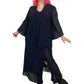 80’s/90’s R&M Richards Navy Blue Mesh Cardigan + Maxi Dress Set (2X)