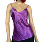 c u n t purple satin embroidered tank (M)