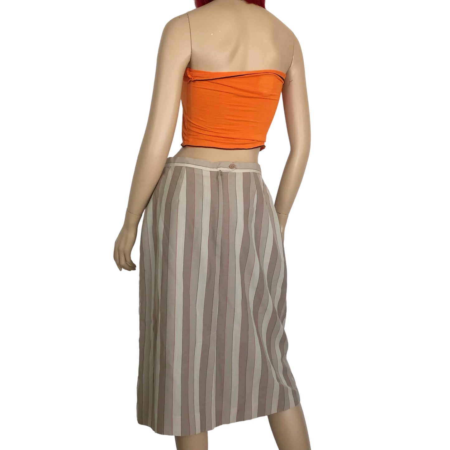 70’s London Fog Tan Striped Pencil Skirt (L)