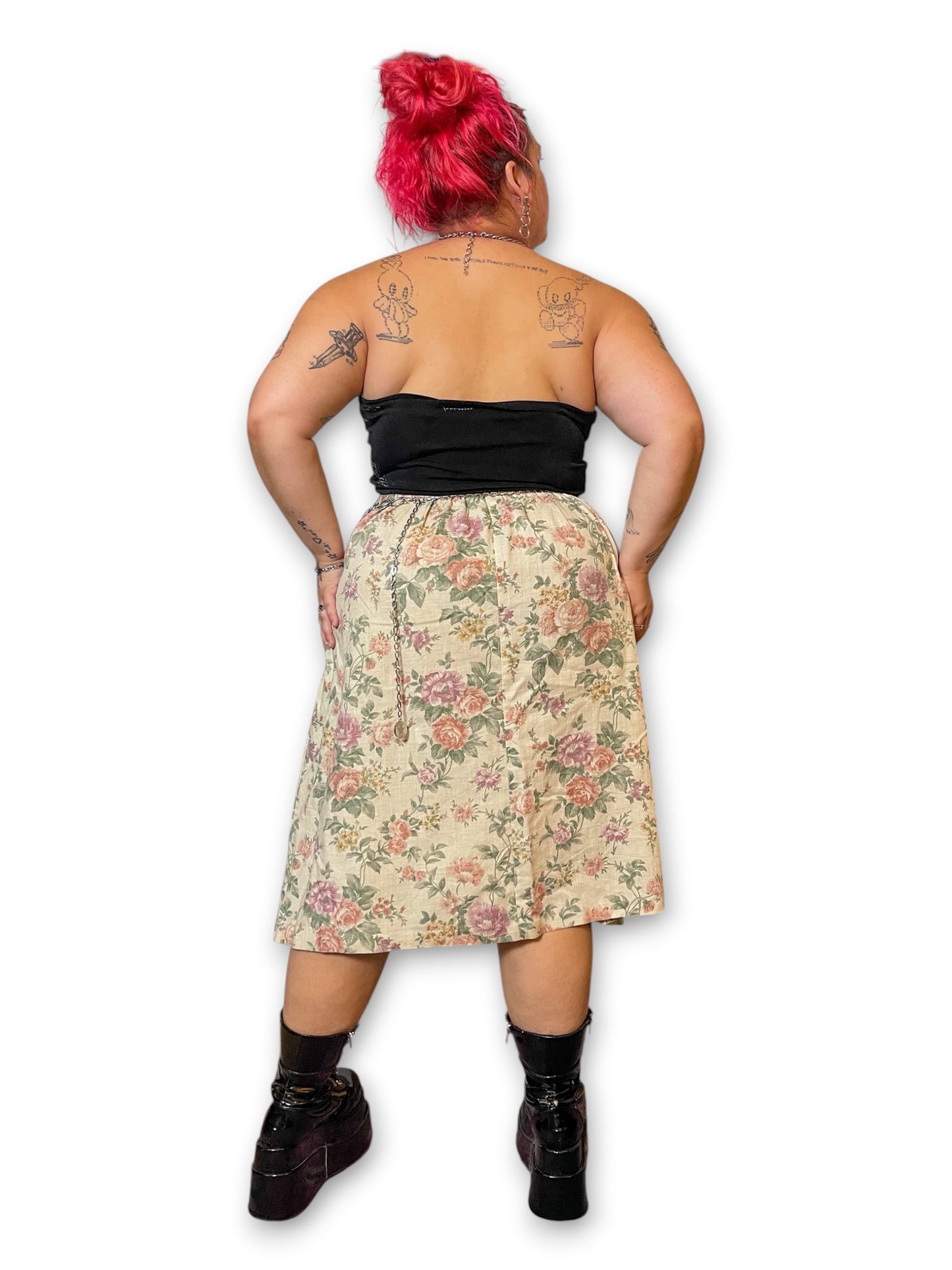 80’s/90’s Floral Cottage Pencil Skirt (XL/1X)