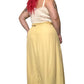 80’s/90’s Michael & Company Pale Yellow Pleated Midi Skirt (2X)