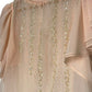 Vintage Baby Pink Beaded Chiffon Blouse (M/L)
