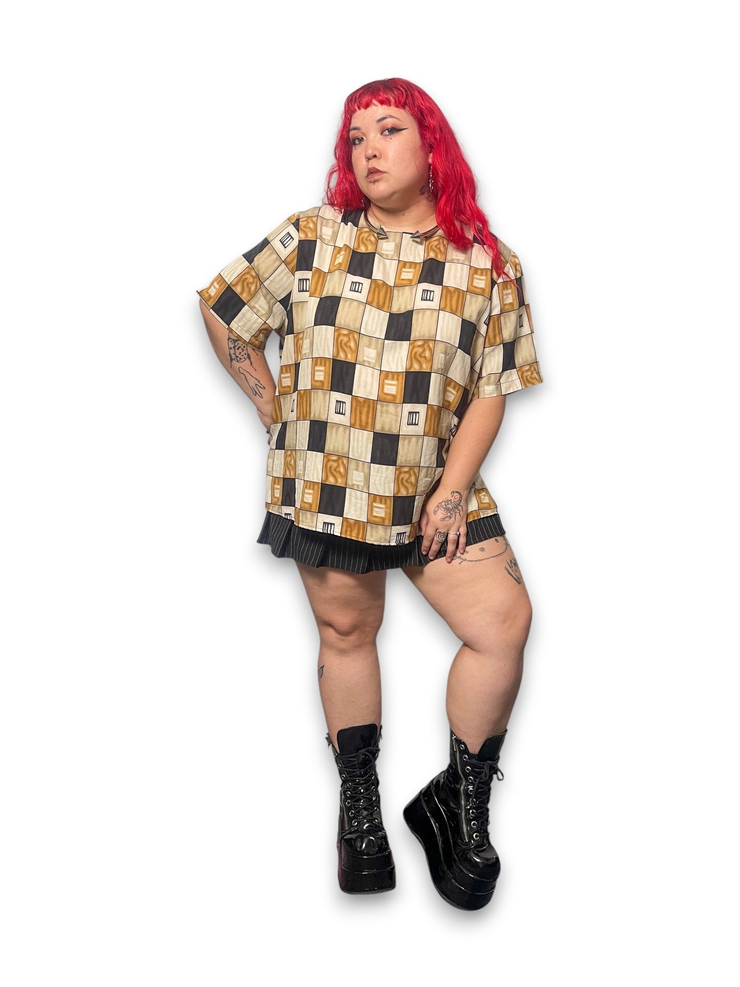 90’s Geometric Retro Blouse (3X/4X)