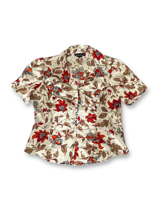 90’s/Y2K Floral Satin Blouse (XL)