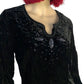 Y2K Emma James Black Velvet Long Sleeve Top (L)