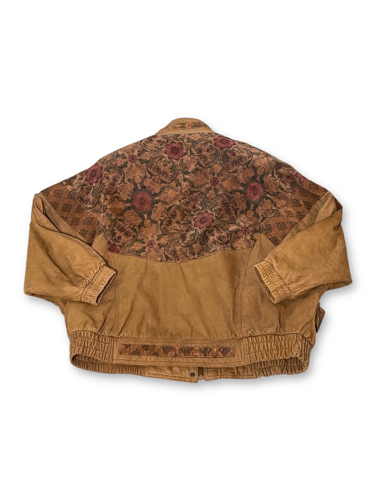 80’s Boho Leather Bomber Jacket (2X/3X/4X)