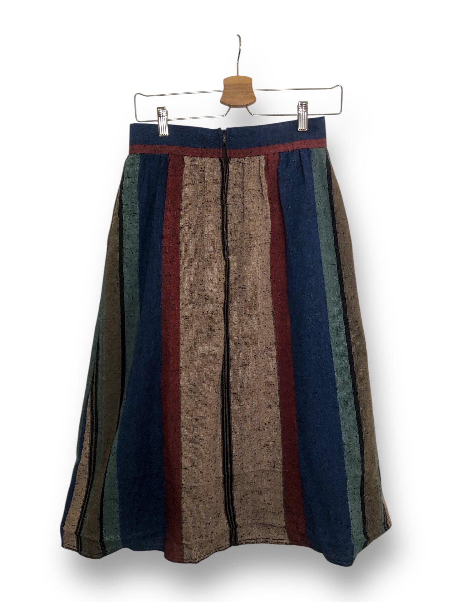 70’s/80’s Michele Striped Pleated Midi Skirt (M)