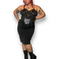 90’s JKLA California Black Pinstripe Pencil Skirt (XL)
