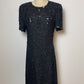 80’s/90’s Black Beaded Cocktail Dress (M)