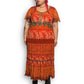 90’s/Y2K Signature by Robbie Bee Orange Patterned Maxi Dress (2X)