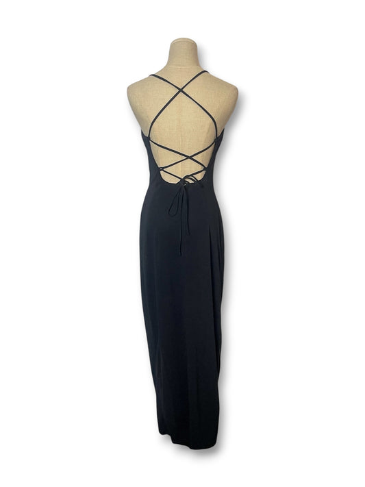 90’s Black Slinky Maxi Dress (XS/S)