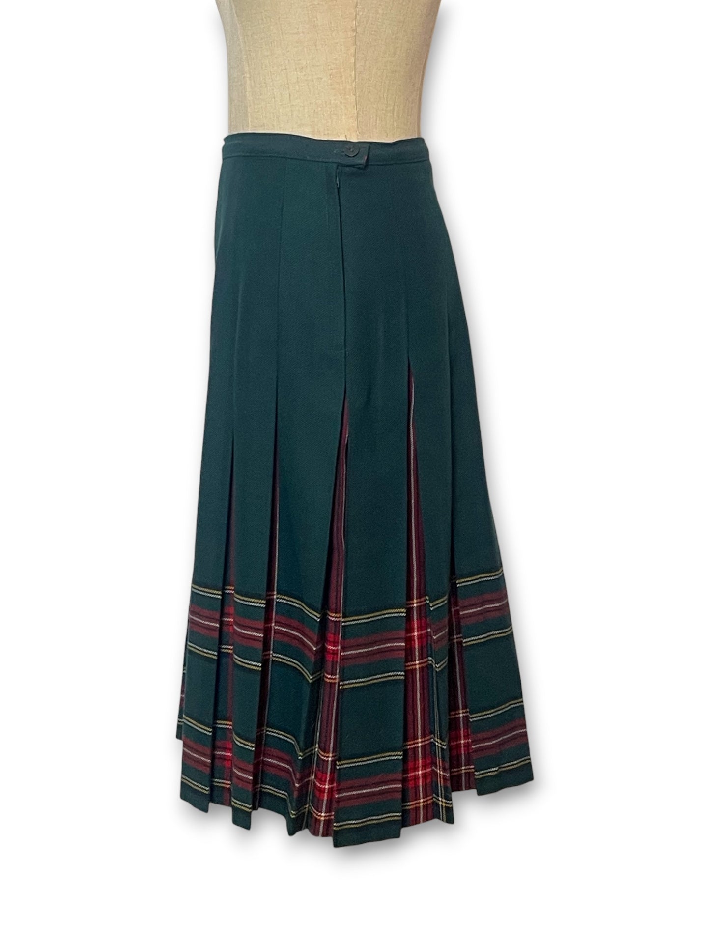 80’s Tartan Pleated Skirt (S)
