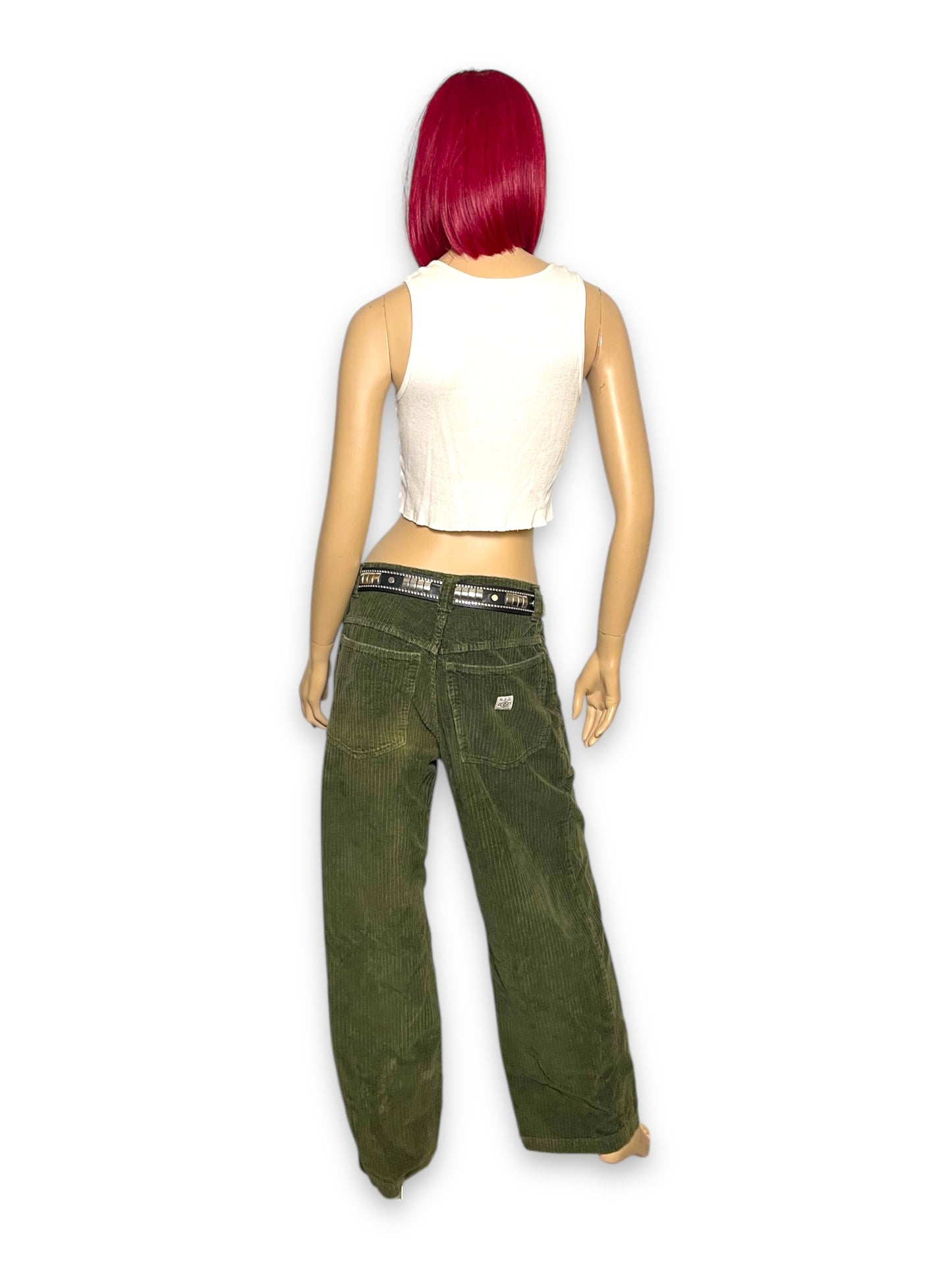 80’s/90’s Big House Drill Olive Green Corduroy Work Pants (L)